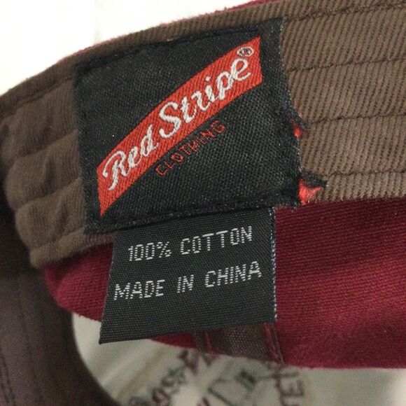 Red Stripe Cap Hat Men's Adjustable Strap Brewed in Jamaica Brim Bottle Opener - Picture 6 of 8